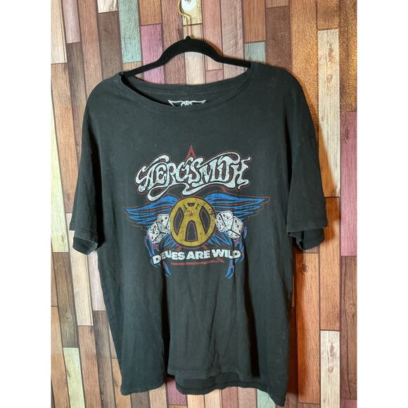 Aerosmith Other - Aerosmith Black Short Sleeve Crewneck Graphic T-Shirt Unisex Deuces Are Wild LRG